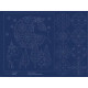 Christmas Sashiko Panel - Navy Christmas Sashiko Panel - Navy